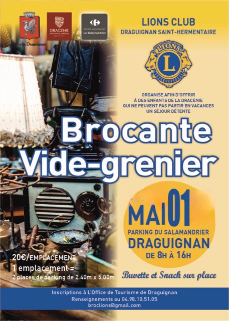 Vide grenier-brocante 1mai Lions club draguignan